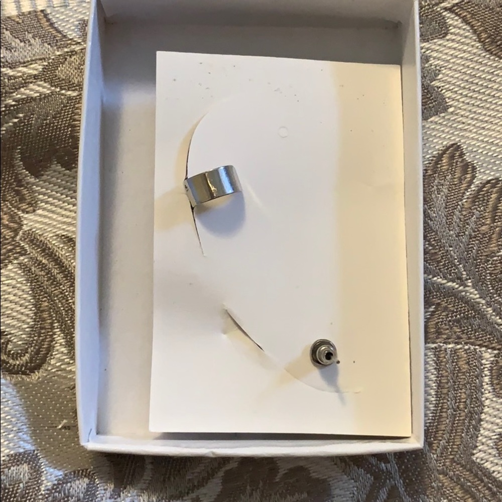 Silver Tone & Rhinestone Earring/Ear Cuff - Picture 3 of 3